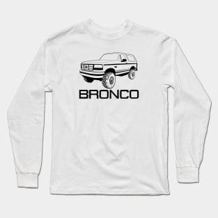 1992-1996 Bronco Front Side, Black Print Long Sleeve T-Shirt